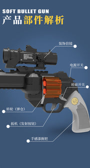 Children Pistol Toy Gun 357B Safe Soft Bullet Revolver