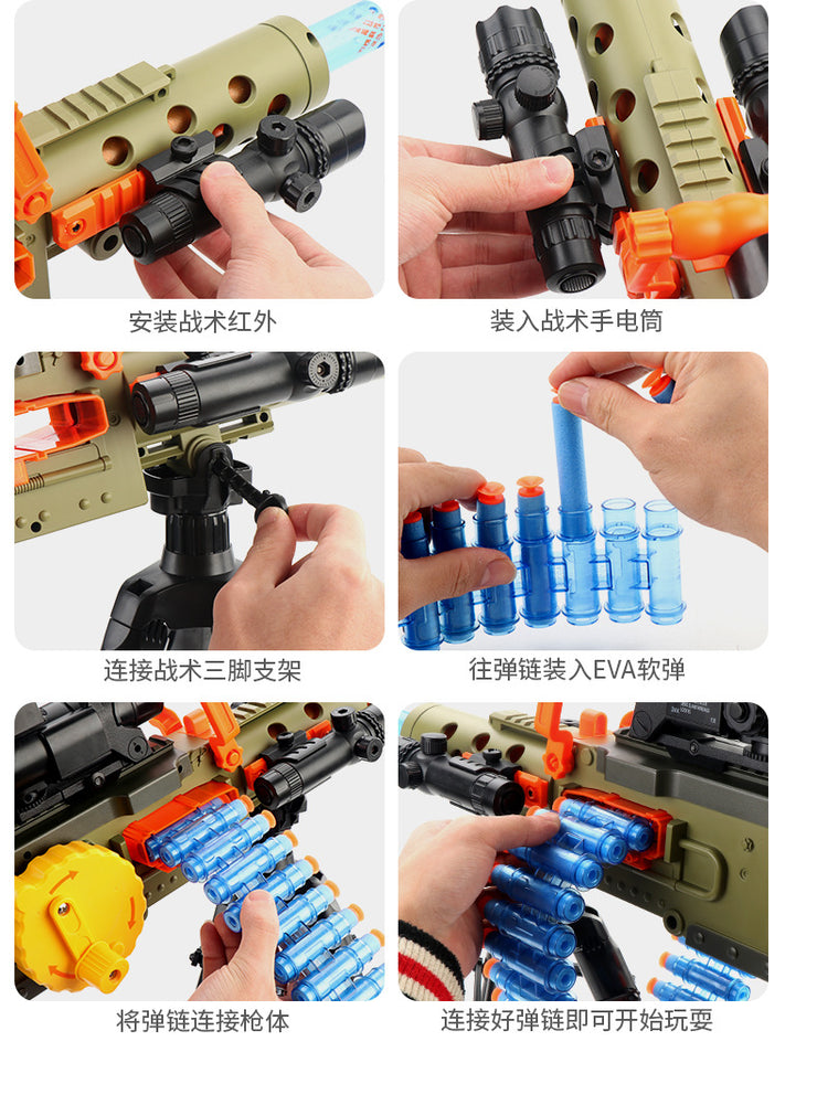 Toy Gun for Kids M2 Electric Blaster Burst Darts Soft Hole Head Kids Game Children Birthday Gift