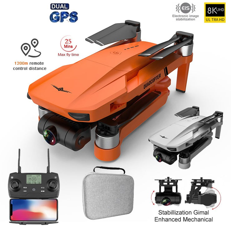 GPS Drone 4k المهنية 8K HD كاميرا 2-Axis Gimbal Anti-Shake Aerial Photography Brushless Foldable Quadcopter 1.2km
