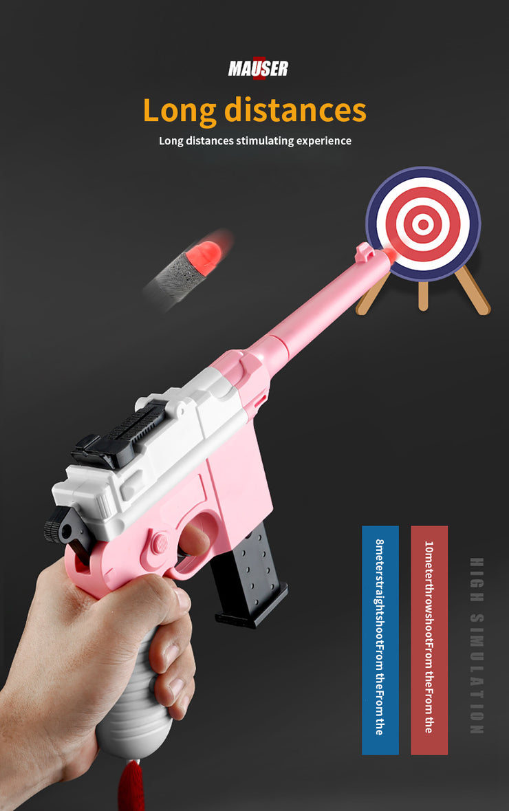 Toy Guns Mauser Shell Throwing Pistol  EVA Soft Bullet Outdoor Kids Game Model