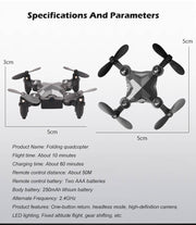 Foldable Mini Quadcopter Gravity Sensing Flying Drone 360 Degree Rotating Aerobatics Watch Design RC Toys