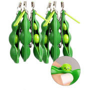 10pcs/lot Peanut Toys Peas Beans Keychain  Fidget Squishy Decompression Squeeze Antistress Figet Toy