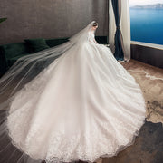 PANXD Sweet Elegant Lace Princess Wedding Dress