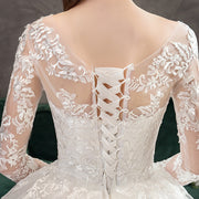 PANXD Sweet Elegant Lace Princess Wedding Dress