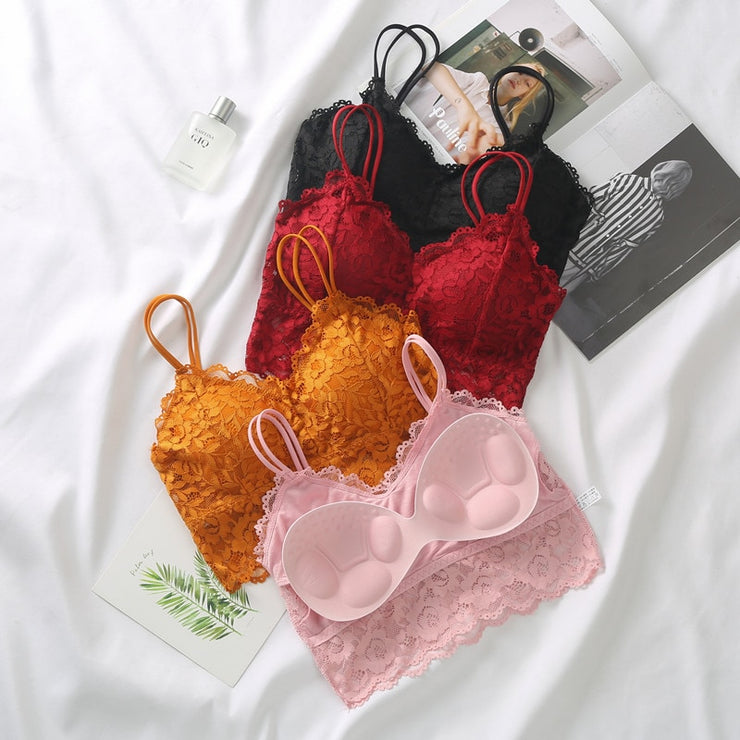 PANXD Women Lace Bra Set Lingerie Set  Seamless Underwear Set