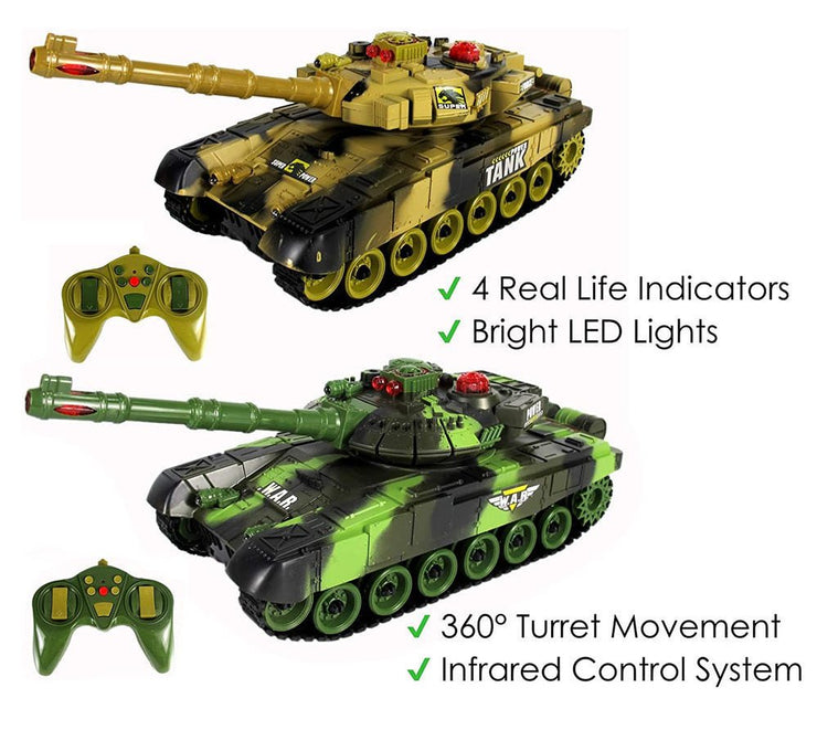 2pcs RC tanks 2.4G Fighting Battle Tanks with LED Realistic Sounds