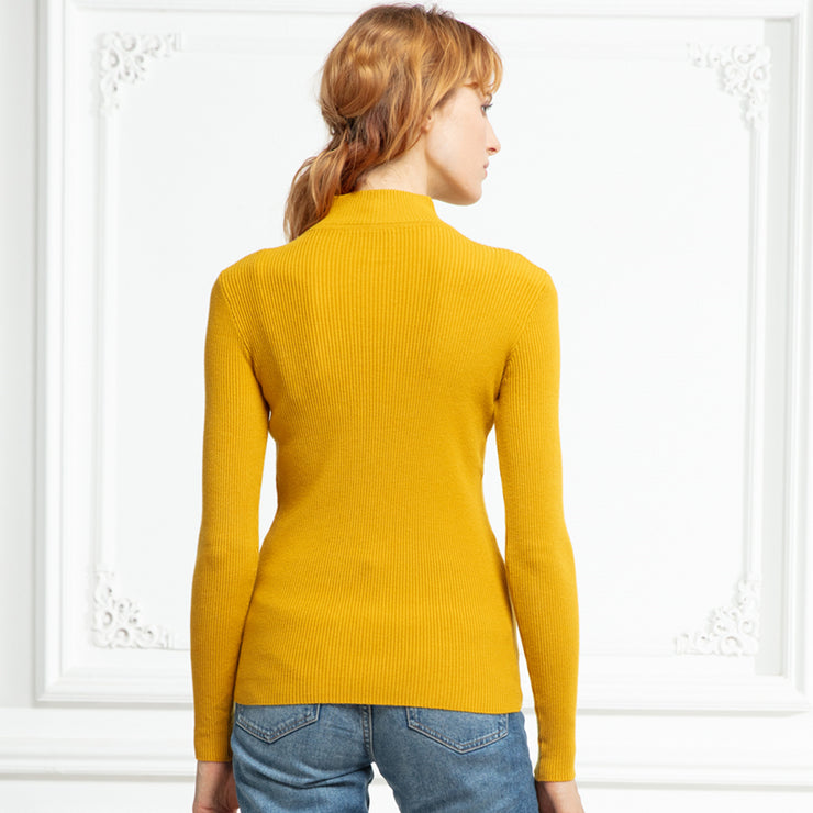 PANXD Women Turtleneck Pullovers Long Sleeve Slim Oversize Korean Style Sweater