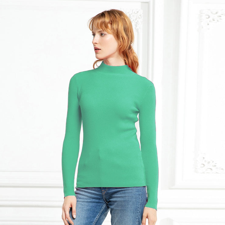 PANXD Women Turtleneck Pullovers Long Sleeve Slim Oversize Korean Style Sweater
