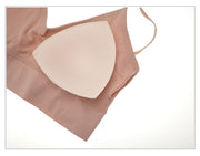 PANXD Women Seamless Bra Set Sexy Thong Low Waist Panties Wire Free Bra Cotton Underwear Set