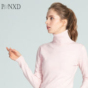 PANXD Solid Pullover Thick Knitted Women Turtleneck Sweater