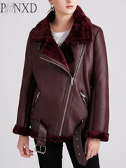 PANXD Thick Faux Leather Jacket