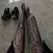 PANXD Women Fashion Punk Style Hole Fishnet Stockings Hollow Out Hosiery