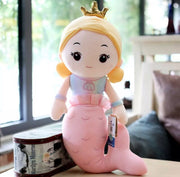 Mermaid Plush Toy Kids Girl Cartoon Stuffed Fairy Tale Doll Crown Mermaid Sea Fish Doll