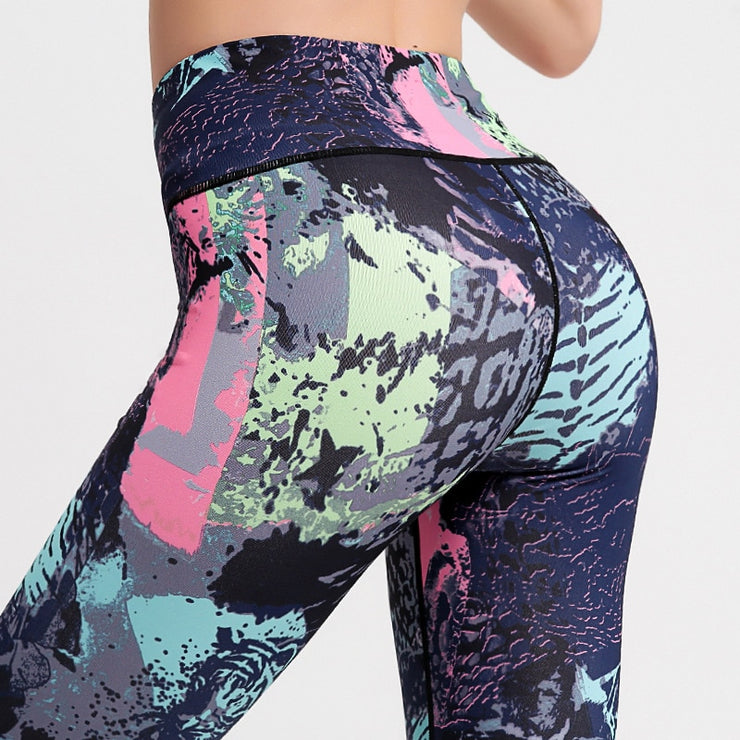 PANXD feminino cintura alta calça ioga impressa leggings esportivos calça elástica de corrida calça esportiva calça de ginástica justa feminina slim