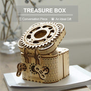 Assembly Toy Gift for Children Teens Adult 123pcs Creative DIY 3D Treasure Box Wooden Puzzle Game