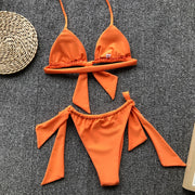 Solid Push Up Brazilian Bikini Set