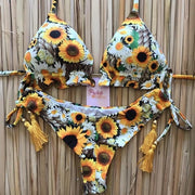 Conjunto de bikini sexy estampado floral