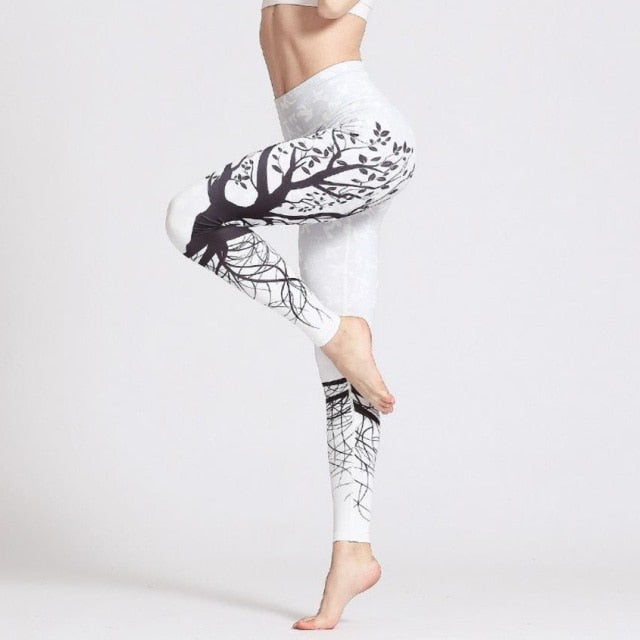 PANXD Printed Yoga Pants Fitness Sports Leggings Women Long Tights Girls High Waist Running Workout Trouser