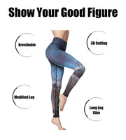 Calças de ioga impressas PANXD Fitness Sports Leggings Mulheres Calças Longas Meninas Cintura Alta Calça de Treino de Corrida