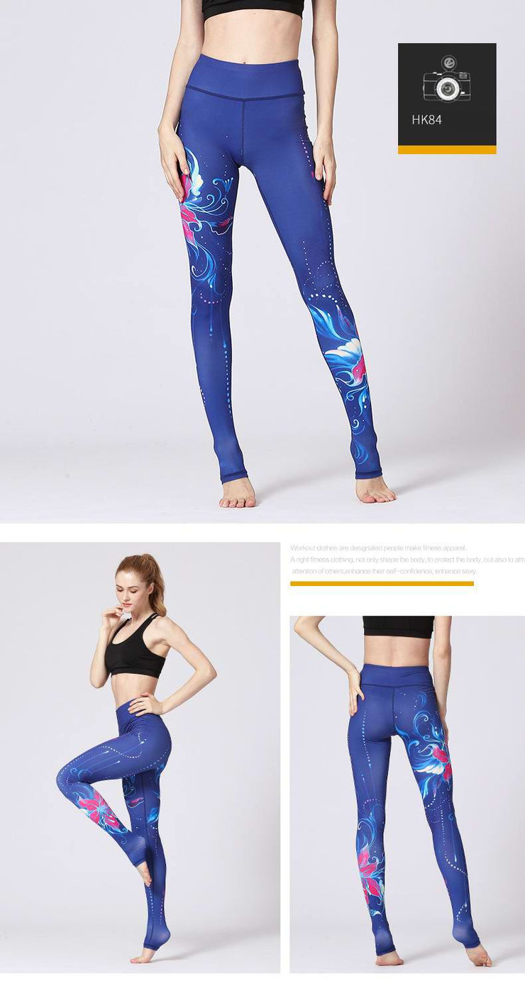 PANXD Printed Yoga Pants Women High Waist Yoga Leggings for Fitness Sports Tight Pants Running Athletic Leggings Sport Trousers