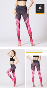 PANXD Impresso Yoga Calças Mulheres Cintura Alta Leggings Yoga para Fitness Sports Calças justas Running Athletic Leggings Calças Esportivas