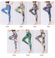 PANXD Impresso Leggings Fitness Cintura Alta Feminina Calça Ioga Stretch Sport Leggings Feminino Ginásio Calça Treino Ioga Calça justa para corrida
