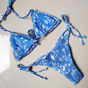 Conjunto de bikini push-up con vendaje de hilo triangular