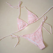 Triangle String Bandage Push Up Bikini Set