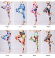 PANXD Impresso Leggings Fitness Cintura Alta Feminina Calça Yoga Slim Esporte Leggings Feminino Calça Workout Ioga Correndo Apertada
