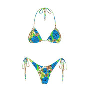 Conjunto de bikini push-up con vendaje de hilo triangular