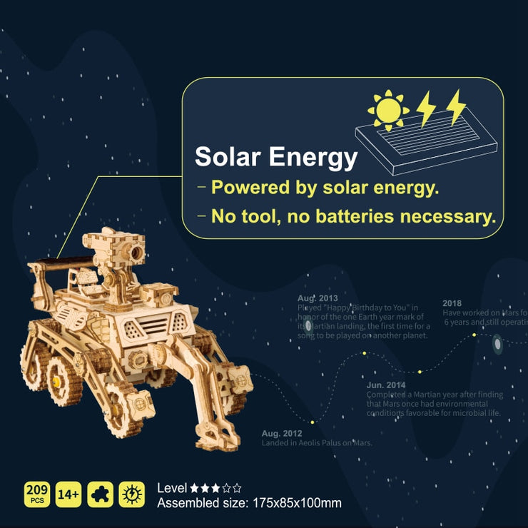Assembly Gift for Children Teens Adult4 Kind Moveable 3D Wooden Space Hunting Solar Energy Toy