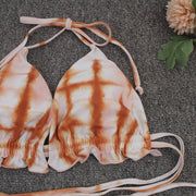 3 Piece Swimsuit Tie Dye Push Up Padded Brazilian Style Bikini Set
