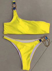 Halter Crystal Diamond Swimwear Rhinestone Bikini set