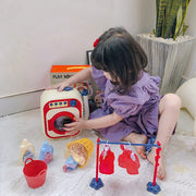 Kids Toy Mini Washing Machine Pretend Play House Mini Simulation Electric Toys Rotate Kinetic Cleaning Preschool Toys For Girls