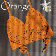 Crochet Triangle Hollow Out Bikini Top