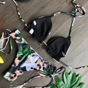 Комплект бикини с мягкой подкладкой в богемном стиле пуш-ап