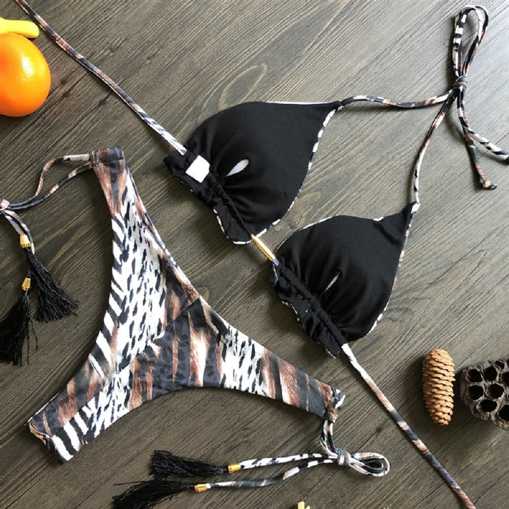Bohemian Style Push-Up Padded Bikini Set