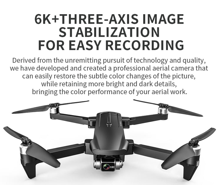 6K HD Camera 3-axis Gimbal Drone 35 mins Flight Time Brushless Aerial Photography GPS WIFI FPV