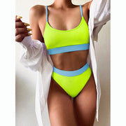 Push Up Swimsuit Female Patchwork Swimwear For Women Bathing Suit High Waist Bikini Set Sport Wear Swimming Suit Sexy Bikini