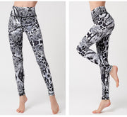 PANXD Women High Waist Yoga Pants Printed Sport Leggings Stretchy Running Pants Sport Trousers Workout Gym Tight Women Slim Sportswear
