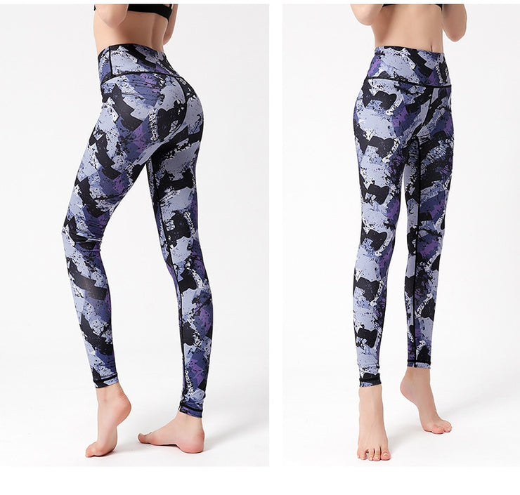 PANXD женские брюки для йоги с высокой талией, спортивные леггинсы с принтом, эластичные штаны для бега, спортивные брюки, облегающие женские тонкие спортивные брюки для тренировок, тренажерного зала