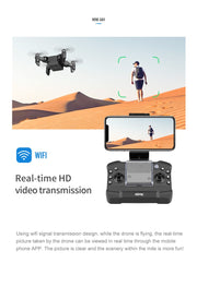Mini Drone V2 1080P HD Cámara WiFi Fpv Presión de aire Altitud Hold Plegable Quadcopter RC Drone Kid Toy GIft