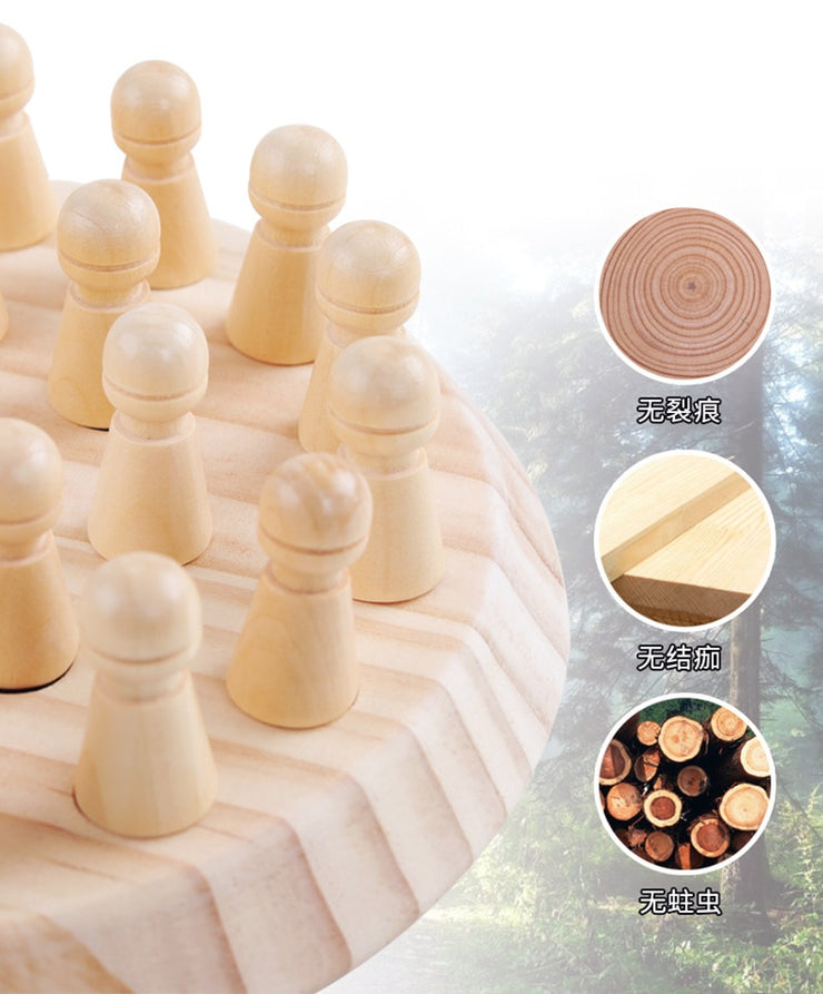 Kids Wooden Toy Puzzles Color Memory Chess Match Game Intellectual Children Party Board Games Baby Educational Learning Toys