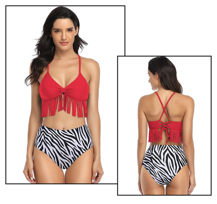 PANXD Leafl High-waist Bikini Sets
