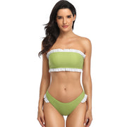 PANXD Green Low Waisted Bikini Set