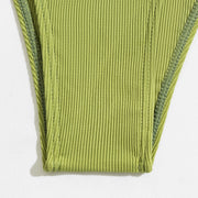 Conjunto de biquíni verde de cintura baixa PANXD