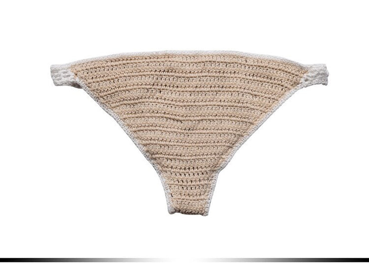PANXD Crochet Low-waisted Bandeau Bikini Set