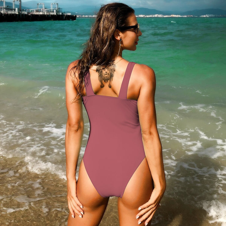 PANXD Solid One-piece Swimsuit