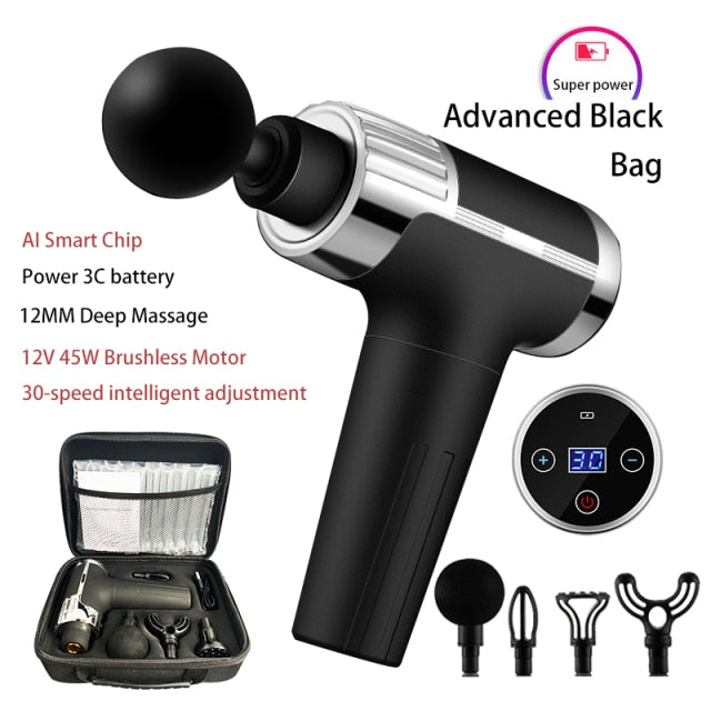 60W High Frequency Massage Gun Muscle Relax Body Relaxation Electric Massager With Portable Bag Therapy Gun For Fitness