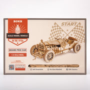 Assembly Toy Gift for Children Adult 1:16 220pcs Classic DIY Movable 3D Grand Prix Car Wooden Model Building Kit